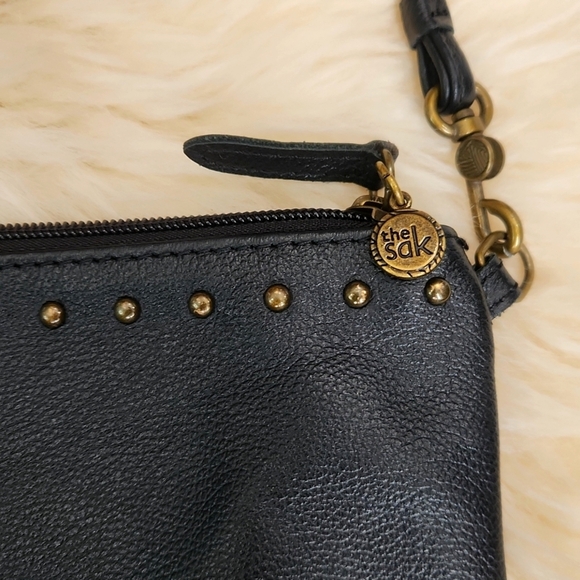 The Sak Black Studded Leather Zip Top Mini Bag - Picture 5 of 5